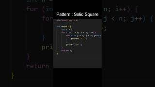 Pattern 1: Solid Square Using C |Pattern Series | JustCode | #shorts #coding #programming