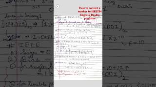How to convert a number to IEEE Single and Double precision #coa #btech #aktu