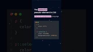 ::selection pseudo-element #shorts #coding #css #tips #tricks