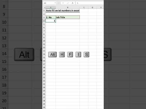 Autofill Serial No in Excel | How to Autofill Serial Number in Excel | Quick & Easy Method #excel