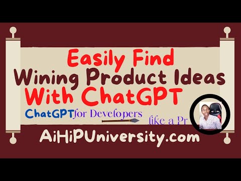 How To Use ChatGPT To Find A Wining Product Idea EXPLAINED-ChatGPT Tutorial Pt16-AiHiPUniversityEp35