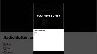 CSS Radio button #css #coding #html #ui #learning #frontend
