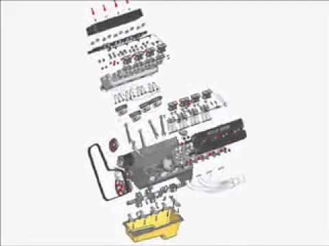 Computer-Aided Design CAD 3D engine animation with exp. view SolidEdge v19