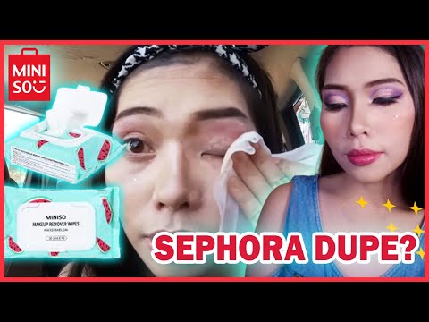 SEPHORA CLEANSING WIPES DUPE! MINISO Energy of Fruits Makeup Remover Wipes - Sorry na po agad sa bra