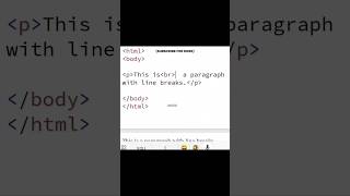 How to use line break in html #shorts #codingtips #viral #line #htmlbasics