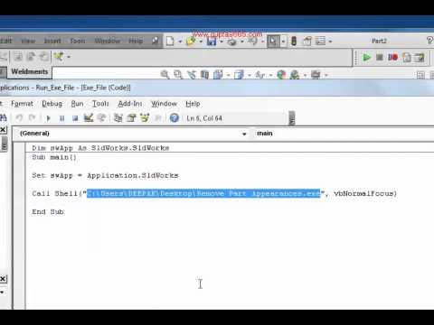 Add ShortCut to EXE File in SOLIDWORKS