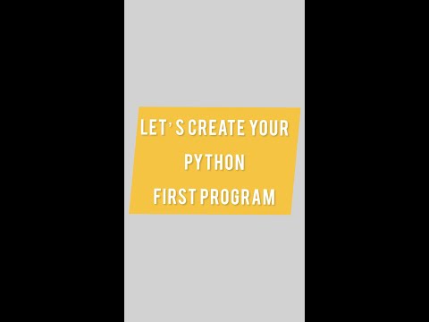 Create your first python program