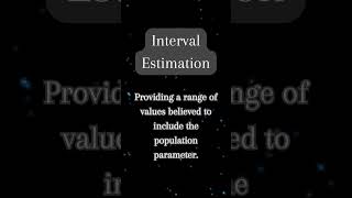 INTERVAL ESTIMATION CONCEPT AND EXAMPLE #shorts #statistics #data #datanalysis #analysis #mean