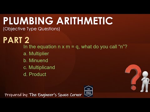Plumbing Arithmetic (Objective-Type Questions) Part 2 | The Engineer's Space Corner