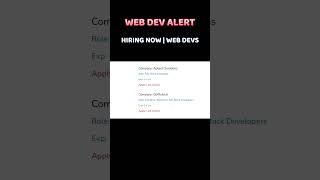 Startups Hiring Web Developers | 5 Openings #hiring