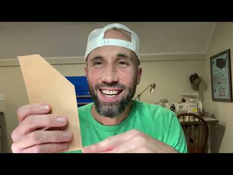 Handmade vegetable tanned leather long wallet. Build along. Simple beginner design & pattern.