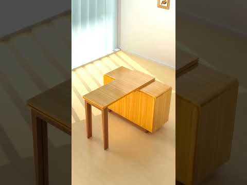 Japanese style storage solid wood folding table furniture design #furniture Design #Creative Design