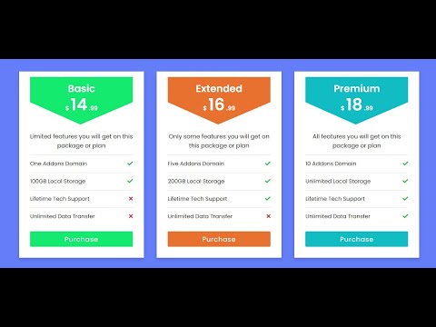 How To Make a Responsive Pricing Table using HTML & CSS Step by step | Free source code | Zero Cyber