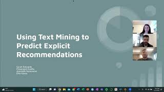 Case Study Group 2: Using Text Mining to Predict Explicit Recommendations