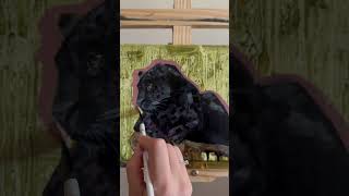 Silent shadow 🖤 the process🎨 #oilpainting #wildlifeartist #processart #painting #fineart