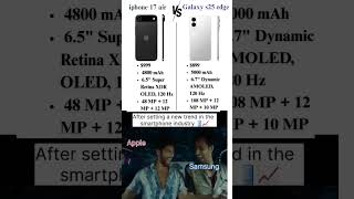 iphone 17 air Vs Galaxy S25 ultra edge📲🏆#msteffects#smartphone#tech#viral#shorts#shortvideo#viral