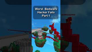 Funniest bedwars hacker fails #minecraft #bedwars #shorts