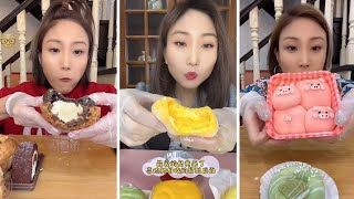asmr mukbangasmr/kwai dessert mukbang,/mochi eating,creperoll cake chocolate #asmr