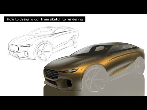 How to design a car from Sketch to rendering ( ipad + applepencil )