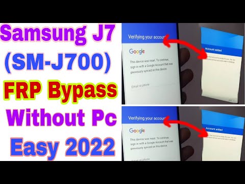 Samsung J7 ( SM J700 ) Google Account Bypass || Samsung J7 FRP Unlock 2022 without pc | FRP Bypass