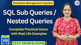 DBMS 22: Learn SQL Subqueries with Practical Demo  #databasemanagementsystem