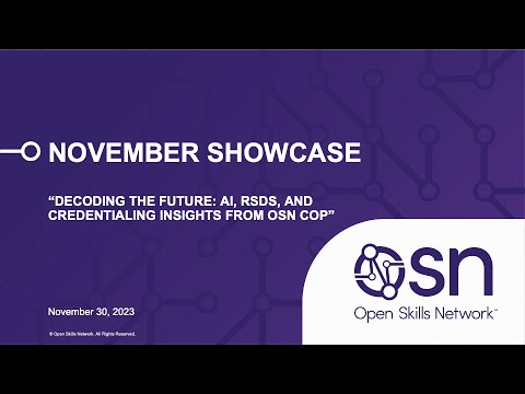 Decoding The Future: AI, RSDs, and Credentialing Insights from the OSN Community of Practice.