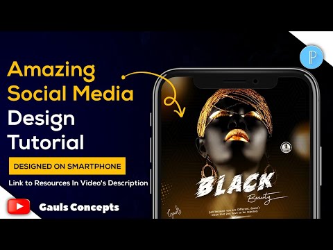 AMAZING SOCIAL MEDIA DESIGN - Black Beauty all done on Pixel Lab | Pixel Lab Tutorial
