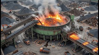 Inside the Steel Factory - How Wire Rods Are Made From Iron Ore Mining (Full Process)