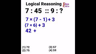 Missing Number Reasoning Tricks,  Number Analogy #ssc_cgl #Exam_cracker #shorts #Reasoning_Analogy