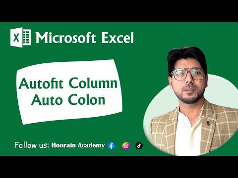 Excel Tip 32 - Autofit Column and Auto Colon in Excel | Hoorain Academy #autofitcolumn #colon #excel