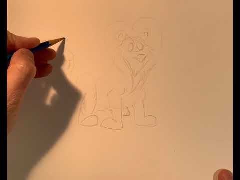 How to draw step by step drawing a cartoon lion