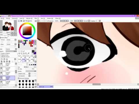 [Paint tool SAI] BTS FANART How to วาดตาฉบับเบลอๆ [Eye]
