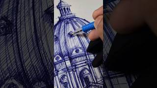 Architectural Sketching in Ballpoint Pen! 🖋️🤯 #architecture #architectureillustration