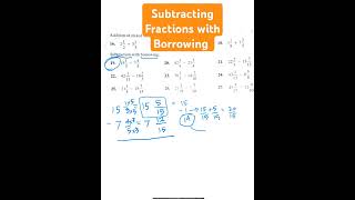 Subtracting Fractions with Borrowing #homeschoolmath #ged #fractions #hesia2 #mathtutor #maths