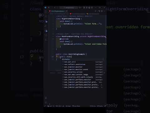 Method Overriding in Java 🌙 — Java Shorts #021  #javaprogramming #javalanguage #javacoding