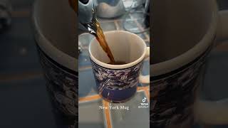 Slow Pour Coffee into a New York Mug #coffee #coffeeaddict #pouring #newyorkstateofmind