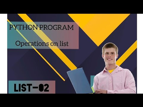 Operations on list || Python || list-02