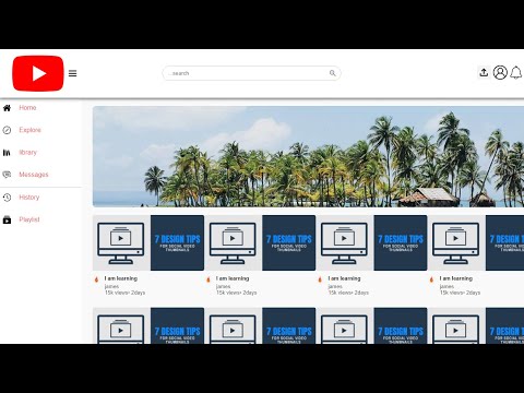Build youtube clone using html and css,javascript