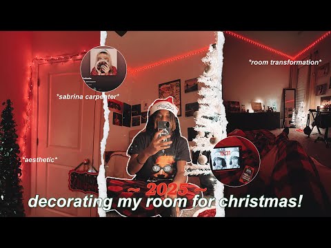 decorating my room for christmas 🎄🎅🏾 *room makeover + final results* | vlogmas day 6 