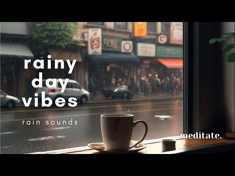 1 Hour Rain Sounds for Studying in a Cafe on a Rainy Day - Focus and Relax