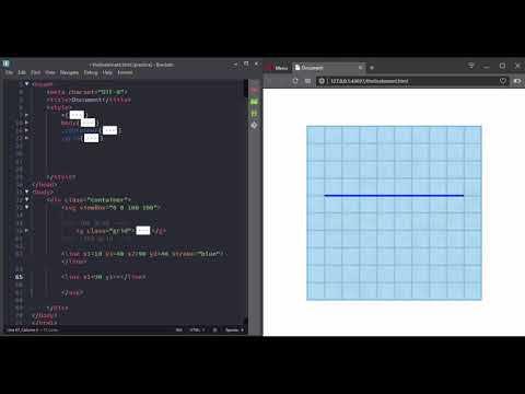 Create a line with SVG using the text editor ( the line element )