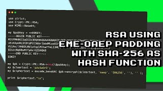 RSA Encryption with EME-OAEP Padding and SHA-256 Hash Function Explained