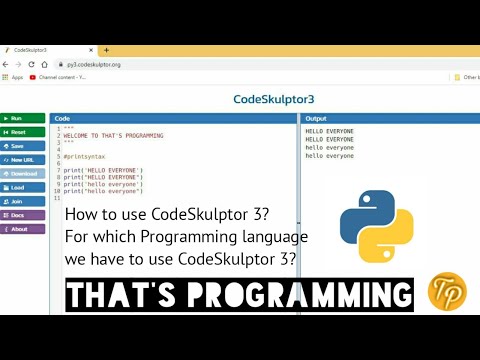 How to use codeskulptor 3 for python programming full ,easy and basic explanation tutorial.