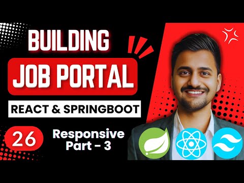 Job Portal Website Using React and Springboot  | Part 26 | Responsive Design - III
