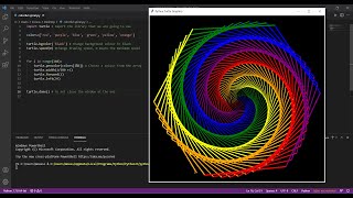 Colourful Spiral using Python & Turtle library 🐢
