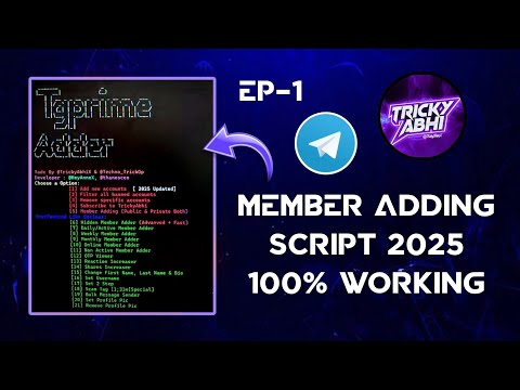 TG Member Adding Script 🔥 | How To Set-up TG Prime Adder Script In Pc And Add Member | Tricky Abhi ⚡