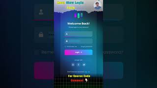 🔥Neon Glow Login Form Using HTML CSS JavaScript 💡 | Login Form | DevZiaul #shorts