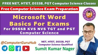 Microsoft Word Most Important MCQ's | DSSSB | TGT | PGT | Computer | Bank | PO | Exam Preparations