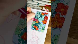 I tried drawing flowers 😅 #markerart #sketchbookart #flowerartwork
