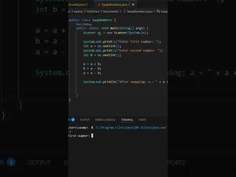 Swap numbers WITHOUT a 3rd variable? Mind blown! 🤯💻 #learnjava #codesmart #javaforbeginners